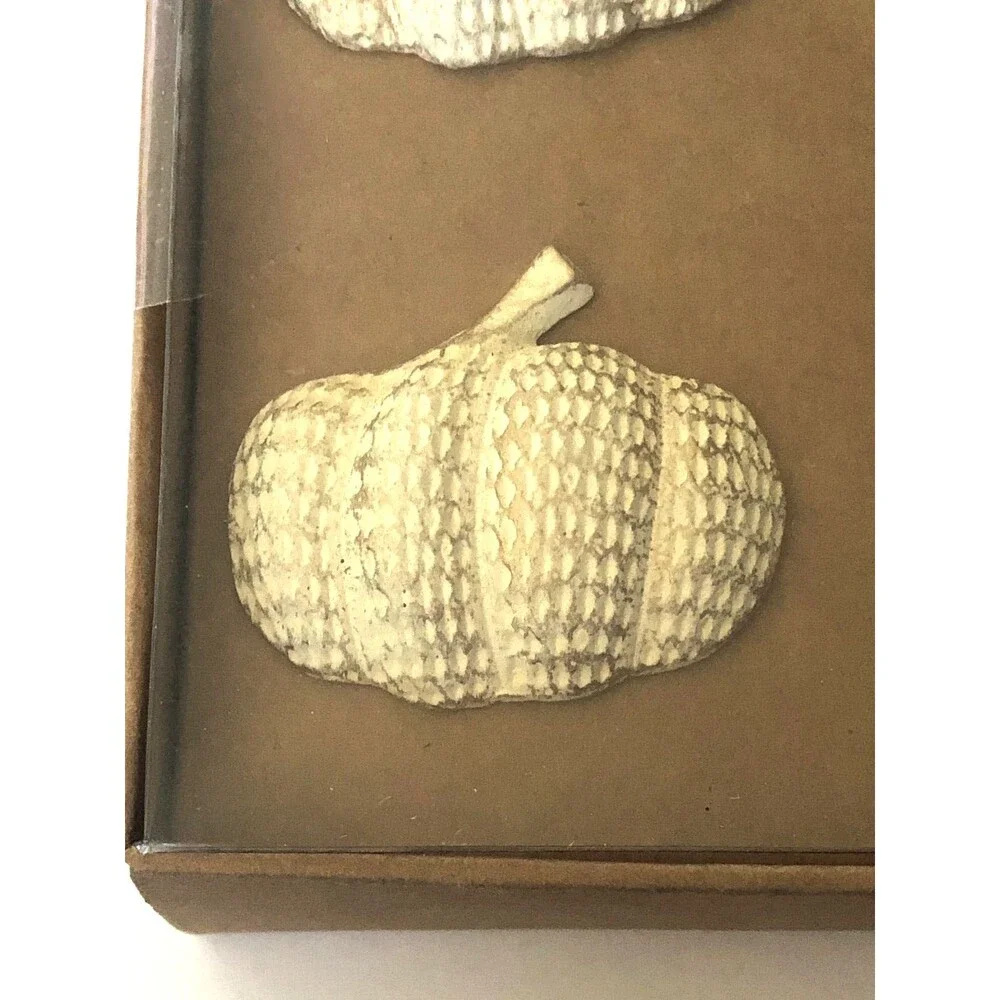 Nicole Miller White Pumpkins Napkin Rings Thanksgiving Autumn Halloween Set Of 4